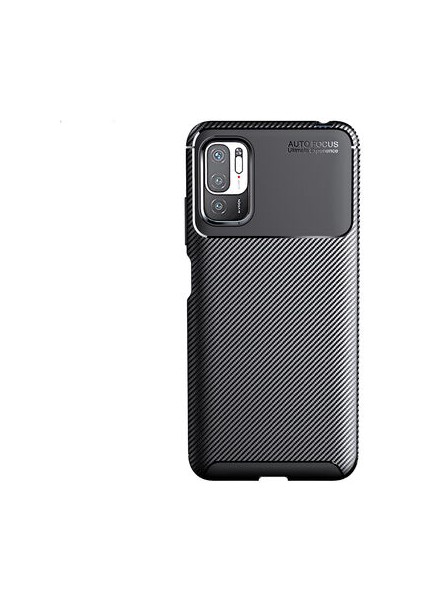 Poco M3 Pro Kılıf Karbon Desenli Esnek Yüksek Kaliteli Meteryalden Üretilmiş Silikon Kapak Ryc/negro