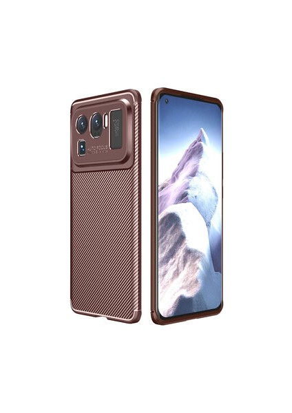 Xiaomi Mi 11 Ultra Kılıf Karbon Desenli Esnek Yüksek Kaliteli Meteryalden Üretilmiş Silikon Kapak Ryc/negro