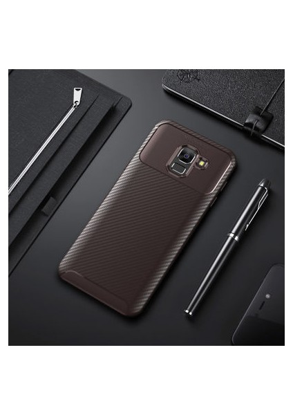 Samsung Galaxy J6 Kılıf Karbon Desenli Esnek Yüksek Kaliteli Meteryalden Üretilmiş Silikon Kapak Ryc/negro