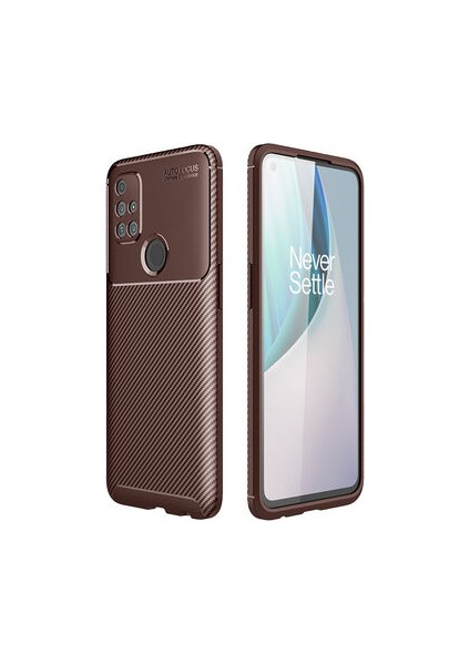 One Plus Nord N10 5g Kılıf Karbon Desenli Esnek Yüksek Kaliteli Meteryalden Üretilmiş Silikon Kapak Ryc/negro