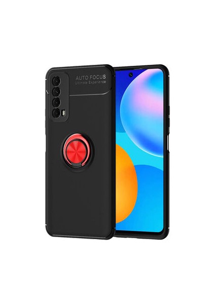 Huawei P Smart 2021 Kılıf Yüzüğü Stant ve Araç Tutucu Olabilen Şık Esnek Premium Silikon Kapak Ryc/ravel