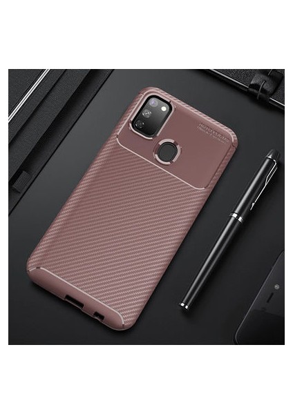 Samsung Galaxy M30S Kılıf Karbon Desenli Esnek Yüksek Kaliteli Meteryalden Üretilmiş Silikon Kapak Ryc/negro