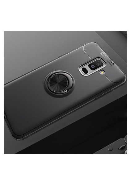 Samsung Galaxy A6 Plus 2018 Kılıf Yüzüğü Stant ve Araç Tutucu Olabilen Şık Esnek Premium Silikon Kapak Ryc/ravel