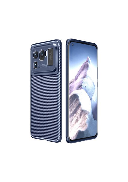 Xiaomi Mi 11 Ultra Kılıf Karbon Desenli Esnek Yüksek Kaliteli Meteryalden Üretilmiş Silikon Kapak Ryc/negro