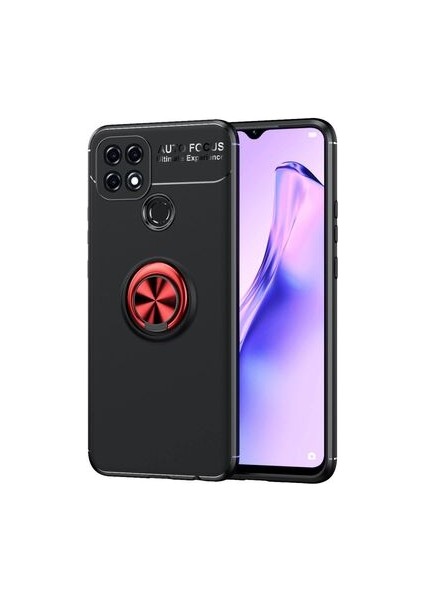 Oppo A15 Kılıf Yüzüğü Stant ve Araç Tutucu Olabilen Şık Esnek Premium Silikon Kapak Ryc/ravel