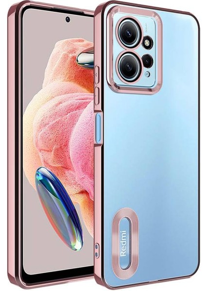 Redmi Note 12 4g Kılıf Kenarları Lazer Renkli ve Logo Detaylı Şık Esnek Premium Silikon Kapak Ryc/omega