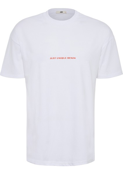 Eduardo 84004 Regular Fit Baskılı Beyaz Erkek Basic T-Shirt