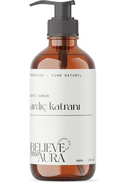 Ardıç Katranı Bitki Özlü El ve Cilt Sıvı Sabunu - E-Vitamini Aloe Vera Özü Shea Butter - 500 ml