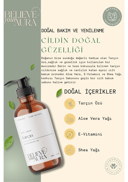 Tarçın Özlü El ve Cilt Sıvı Sabunu - E-Vitamini Aloe Vera Shea Yağı - 500 ml modelleri