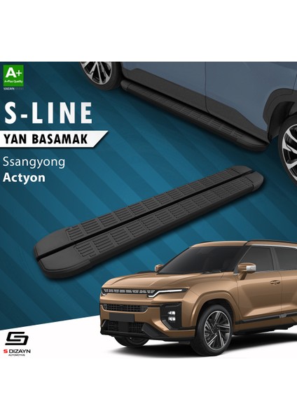 Ssangyong Actyon S-Line Siyah Yan Basamak 183 Cm 2024 Üzeri A+ Kalite