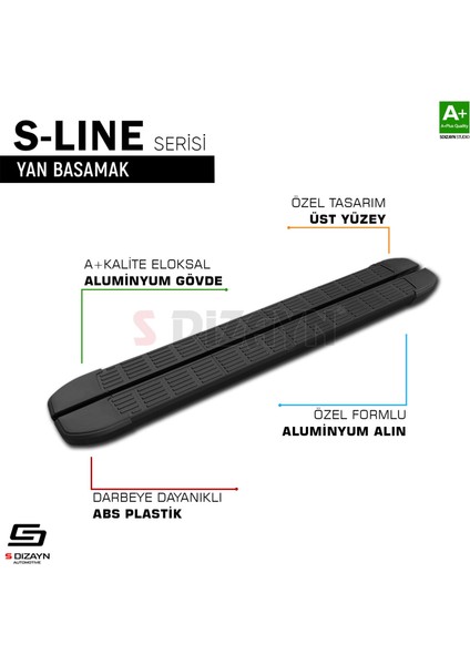Ssangyong Actyon S-Line Siyah Yan Basamak 183 Cm 2024 Üzeri A+ Kalite