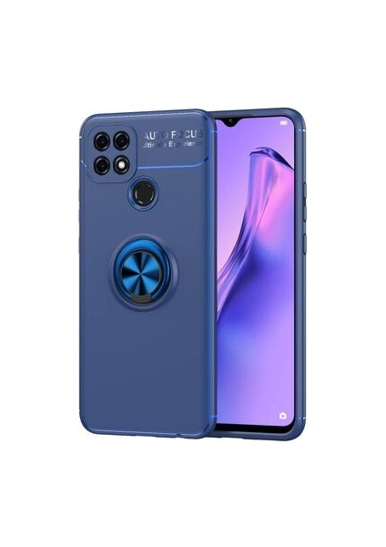 Oppo A15 Kılıf Yüzüğü Stant ve Araç Tutucu Olabilen Şık Esnek Premium Silikon Kapak Ryc/ravel