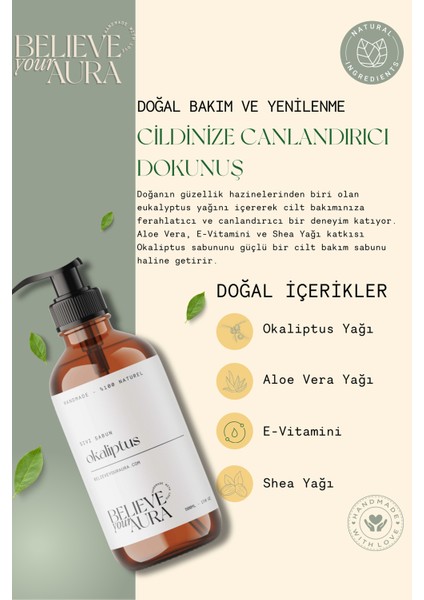 Okaliptus Yağı El ve Cilt Sıvı Sabunu - E-Vitamini Aloe Vera Shea Yağı - 500 ml modelleri