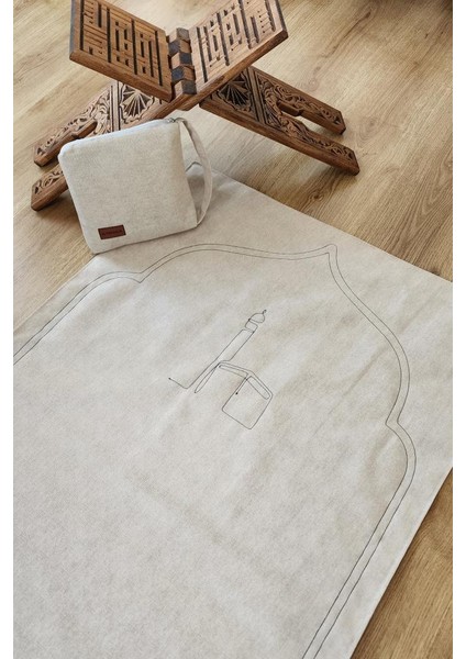 Sade Seccade Çantalı Naturel Düz 70X115 Camii Nakış Çantalı