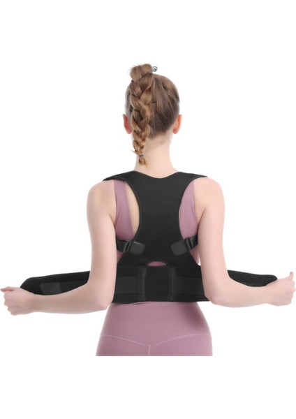 Unisex Siyah Dik Duruş Korsesi Korse Bel Sırt Omuz Dik Durmak Için Korse