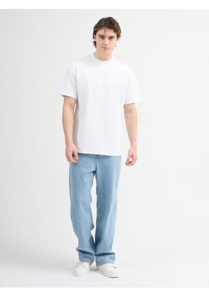 Antonio 84003 Oversize Baskılı Beyaz Erkek Basic T-Shirt fiyatları