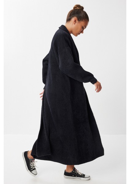 Yumuşak Dokulu Uzun Triko Hırka LNS0075 Siyah fırsatları