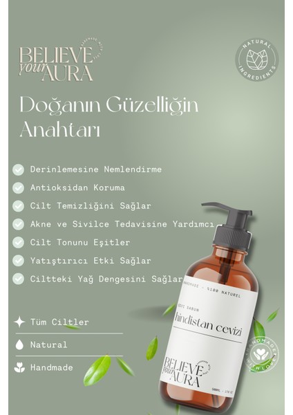 %100 Doğal Hindistan Cevizi Yağı El ve Cilt Sıvı Sabunu - E-Vitamini Aloe Vera Shea Butter - 500 ml fiyatları
