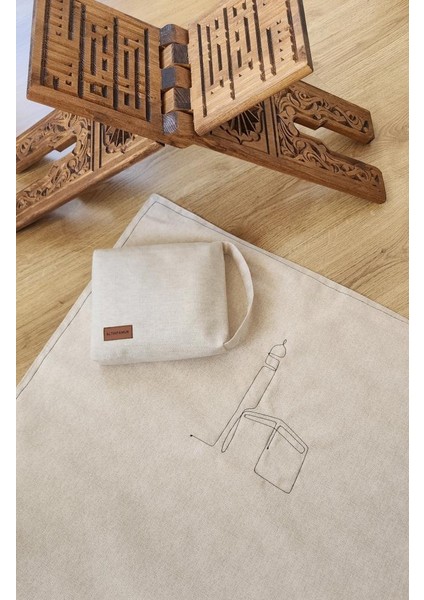 Sade Seccade Çantalı Naturel Düz 70X115 Ç4 Nakış Çantalı