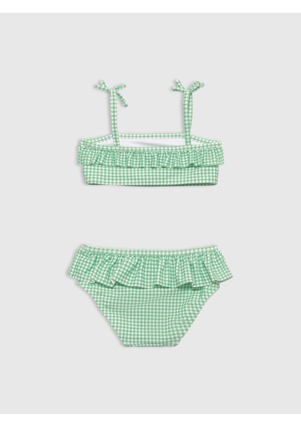 Kız Bebek Yeşil Fırfırlı Bikini Takımı fiyatları