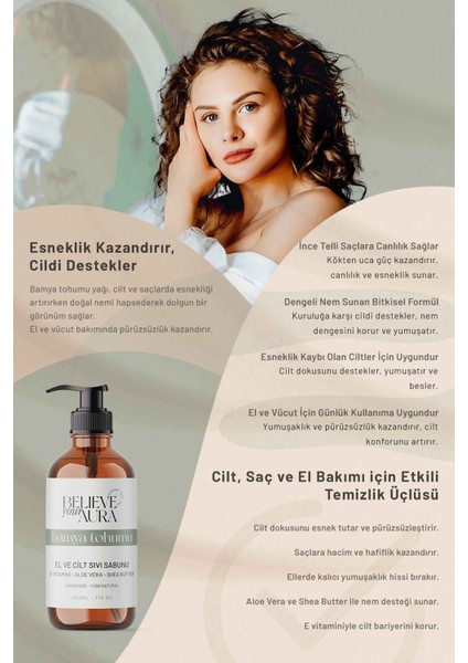 Bamya Tohumu El ve Cilt Sabunu - E-Vitamini Aloe Vera Shea Butter Katkılı Doğal Sıvı Sabun - 500 ml fırsatları