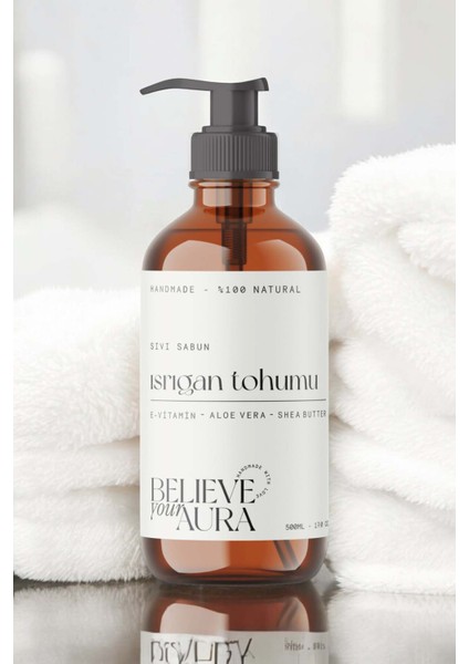%100 Doğal Isırgan Tohumu Yağı El ve Cilt Sıvı Sabunu - E-Vitamini Aloe Vera Shea Butter - 500 ml fırsatları
