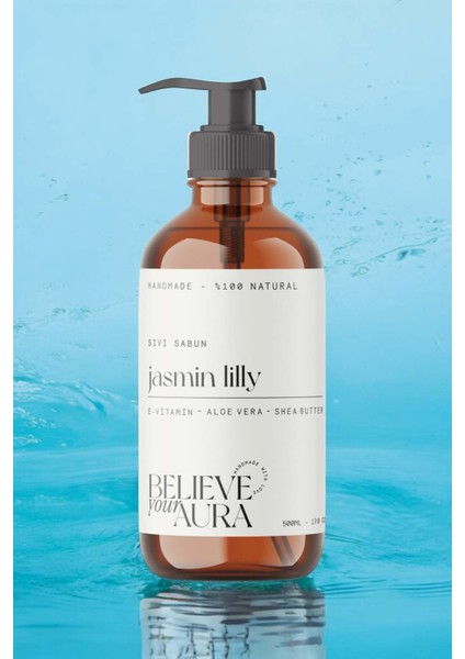 %100 Doğal Jasmin Lily El ve Cilt Sıvı Sabunu - E-Vitamini Aloe Vera Shea Butter - 500 ml indirimleri