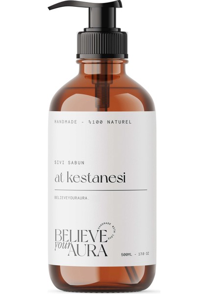 At Kestanesi Bitki Özlü El ve Cilt Sıvı Sabunu - E-Vitamini Aloe Vera Shea Yağı - 500 ml