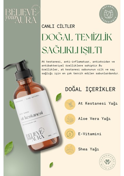 At Kestanesi Bitki Özlü El ve Cilt Sıvı Sabunu - E-Vitamini Aloe Vera Shea Yağı - 500 ml fırsatları