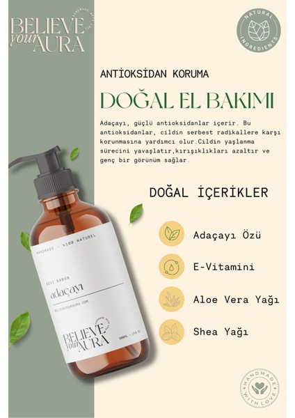Adaçayı Yağı El ve Cilt Sıvı Sabunu - E-Vitamini Aloe Vera Shea Yağı - 500 ml modelleri