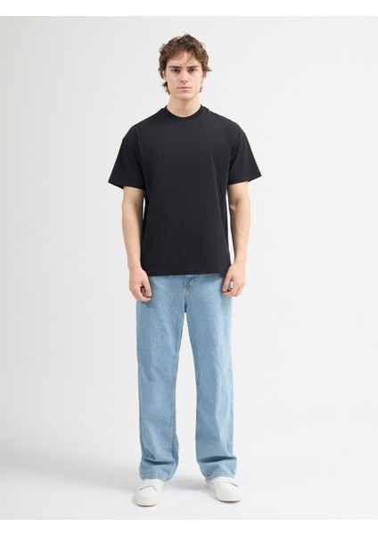 Antonio 84003 Oversize Baskılı Siyah Erkek Basic T-Shirt fiyatları