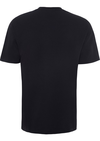 Antonio 84003 Oversize Baskılı Siyah Erkek Basic T-Shirt modelleri