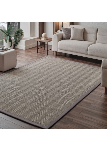 Brena Bordürlü Halı - Bej