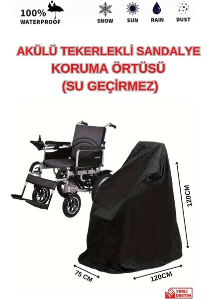Akülü Tekerlekli Sandalye Koruma kılıfı (örtüsü)-Siyah-Sugeçirmez