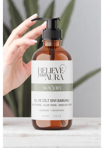 Soğan Yağı El ve Cilt Sabunu - E-Vitamini Aloe Vera Shea Butter Katkılı Doğal Sıvı Sabun - 500 ml indirimleri