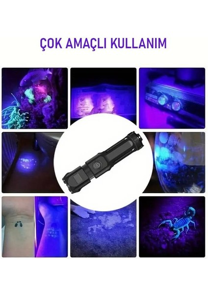395NM Uv Mor Işık Şarjlı El Feneri – 1200MAH Batarya, Type-C Şarj, Hafif ve Güçlü Tasarım fırsatları