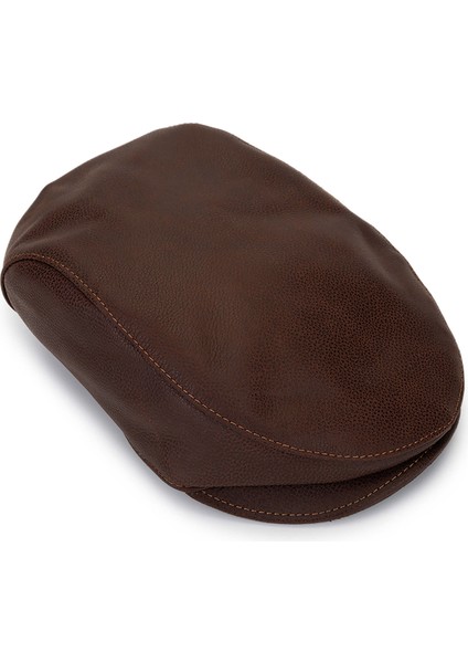 Erkek Hakiki Deri Taba London Şapka 524 1099 Lndn Spk SK25-26 Taba Destroy