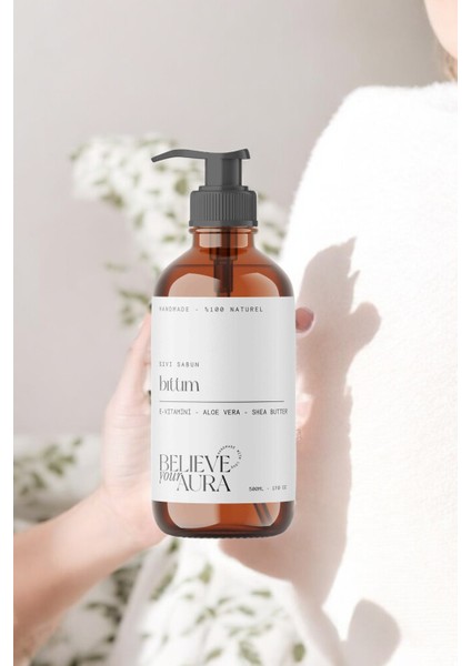 %100 Doğal Bıttım Yağı Sıvı Sabunu - E-Vitamini Aloe Vera Shea Butter Katkılı - 500 ml fırsatları