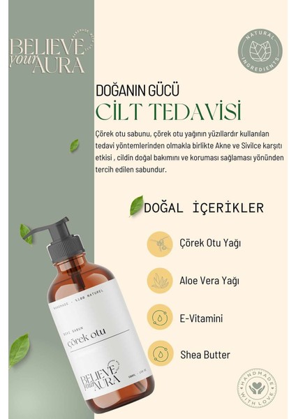 %100 Doğal Çörek Otu Yağı El ve Cilt Sıvı Sabunu - E-Vitamini Aloe Vera Shea Butter - 500 ml modelleri