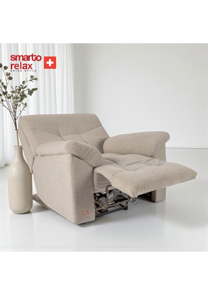 Relax TV Koltuğu Hitit Elektrikli Sırt Dayanağı Kontrol Panelli Ergonomik Kadife Polyester Açık Gri Dekoratif Baba Koltuğu fırsatları