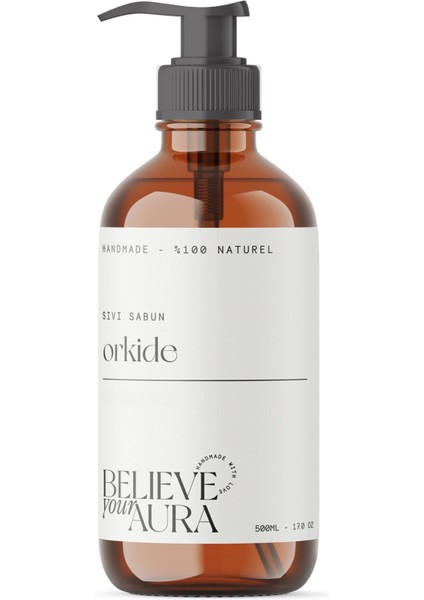 Orkide Bitki Özlü Doğal El ve Cilt Sıvı Sabunu - E-Vitamini Aloe Vera Shea Yağı - 500 ml