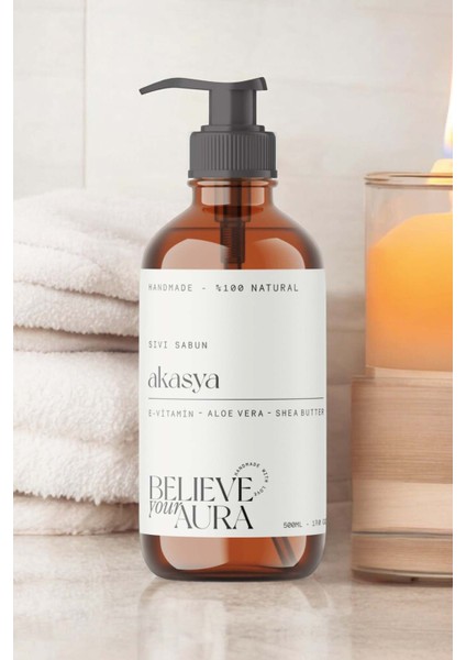 Akasya Özlü Sıvı El Sabunu - E-Vitamini Aloe Vera ve Shea Butter Katkılı - 500 ml fırsatları