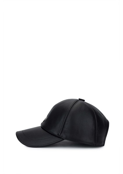 Erkek Hakiki Deri Siyah Şapka 524 1099 Sapka SK23/24 Sıyah Destroy modelleri