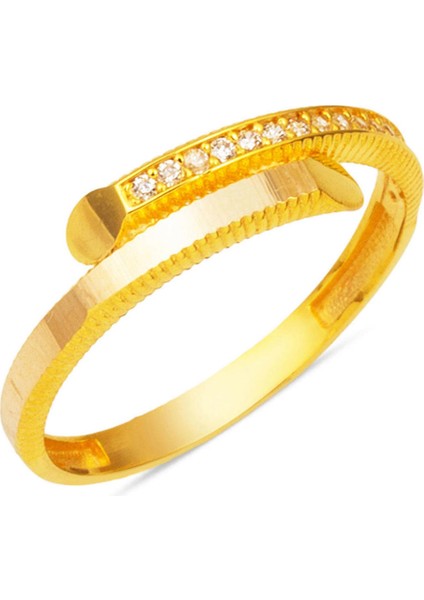 Çivili Ajda Altın Yüzük 14 Ayar