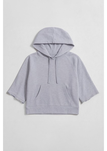 Kadın Kapüşonlu Cepli Crop Sweatshirt fiyatları