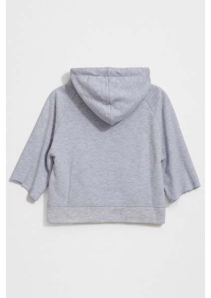 Kadın Kapüşonlu Cepli Crop Sweatshirt modelleri