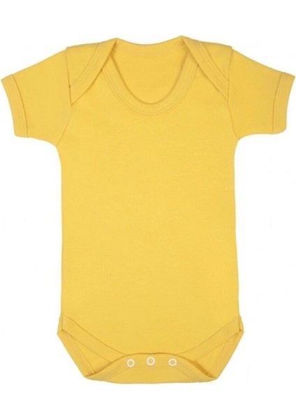 Sema Baby Prematüre Yarım Kol penye Çıtçıtlı Badi - Sarı