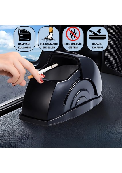 Araç Içi Cam Kenarı Küllük, Kapaklı Kül Dağılma ve Koku Önleyici Küllük, Araç Kapı Küllüğü