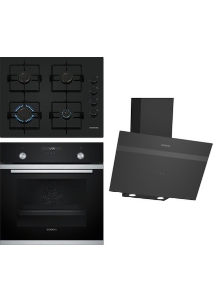 Siyah Ankastre Set (HB237JES5T Fırın EO6C6PP30O Ocak LC64KPJ60T Davlumbaz)