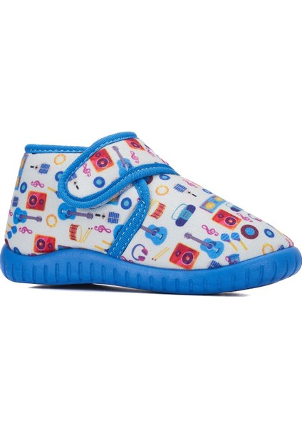 Günlük Kız Erkek Çocuk Panduf Ev Ayakkabısı Esnek Kaymaz Taban Cırtlı Kreş Anaokulu Ayakkabı 263
